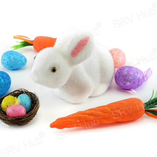 Conejo blanco de espuma de poliespuma de Pascua, conejo artesanal de colocación, adornos de jardín al aire libre - Imagen 24 de 37