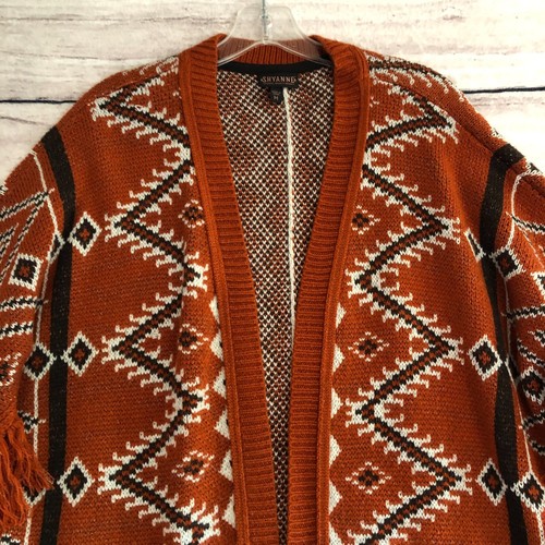 Cardigan Shyanne Country M aperto spolverino Dolman frange sud-ovest boho azteco - Foto 5 di 10