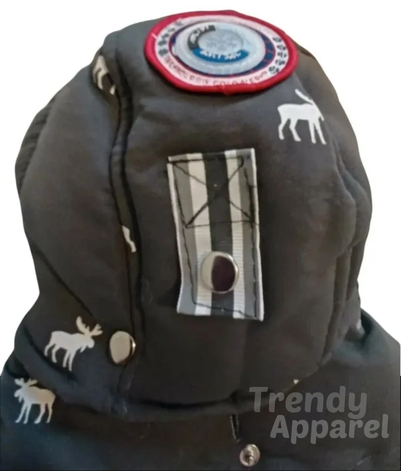 LuvGear Reversible Gray, Plaid Flannel Moose Puppy/Dog Coat/Jacket S, M, L, XL - Image 3 of 4