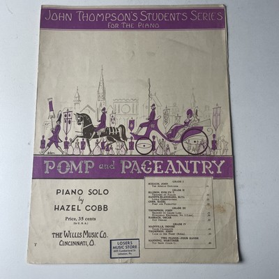 Sheet Music: Pomp and Pageantry Piano Solo by Hazel Cobb