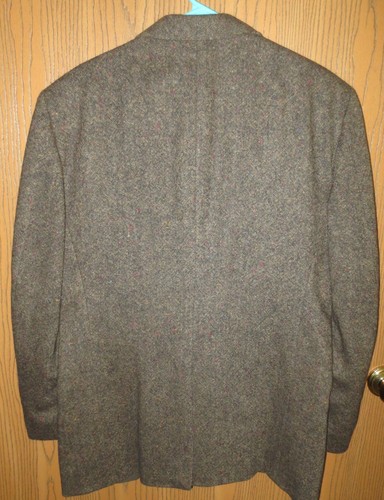 LN BARRINTON 100% WOOL BROWN TWEED FLECK TWO BUTTON blazer jacket 42 R - Picture 7 of 11