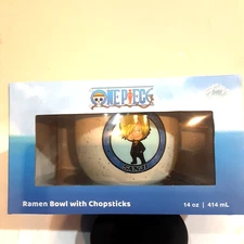 ONE PIECE ANIME SANJI RAMEN BOWL WITH CHOPSTICKS 14 oz