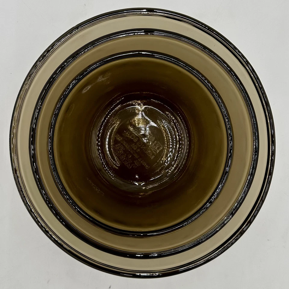 Set of 3 Anchor Hocking Amber Ovenware Nesting Mixing Bowls 1, 1.5, & 2.5 qt - Image 3 of 4