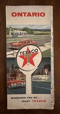 1964 Texaco Oil Gas Service Station Road Map Brochure Ontario Canada