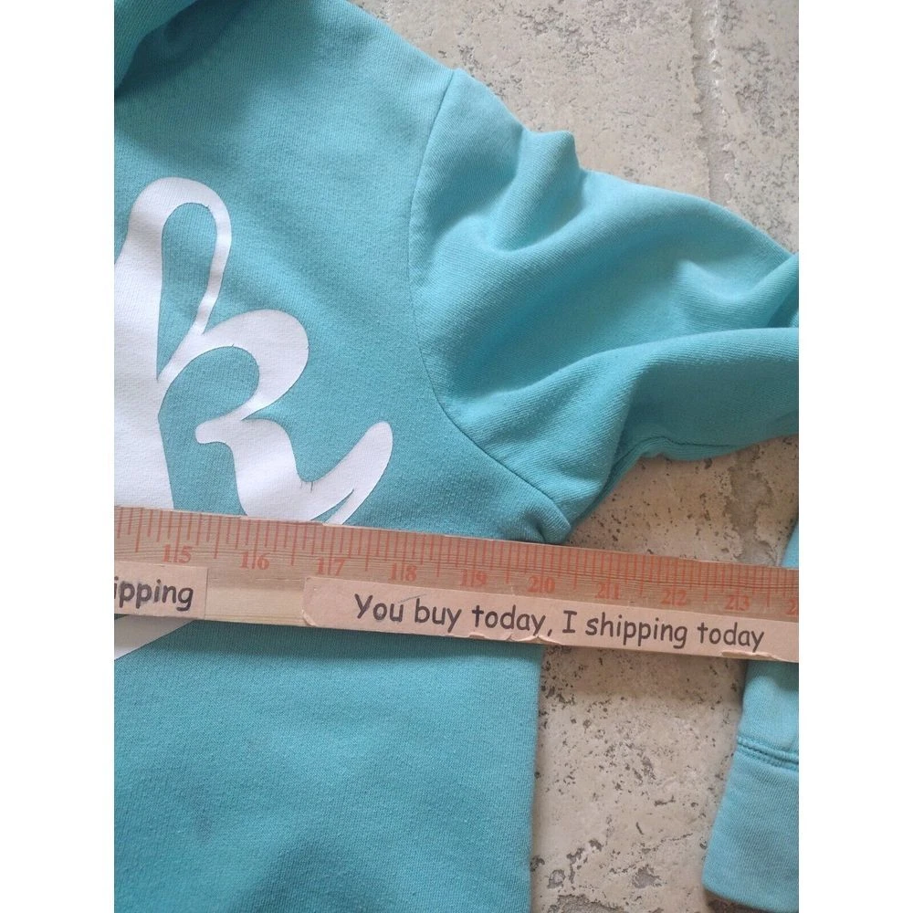 UNDERCOVER Felpa Victoria's Secret rosa donna S blu acqua pullover felpa con cappuccio logo bianco