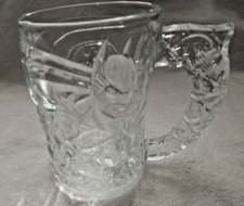 McDonald's Glass Mug Batman Forever Batman mug 1995 3 D 4 in. tall Made in USA