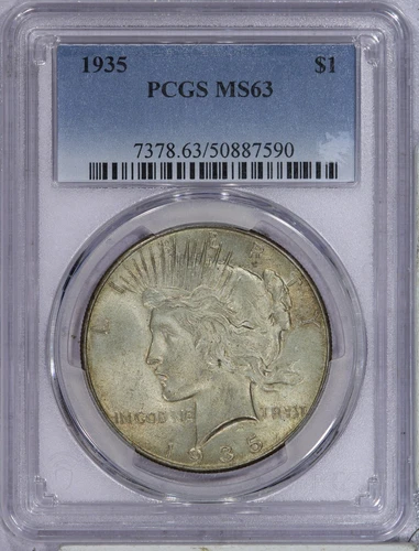 1935 Peace Dollar $1 PCGS MS63