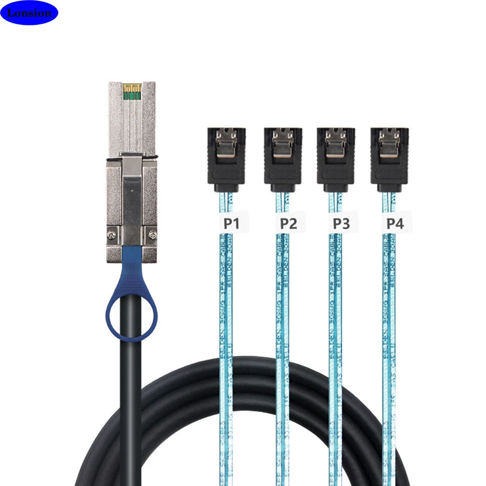 MINI SAS SFF-8088 26P to 4 Port SATA 7P female server hard disk connection cable - Image 4 of 4