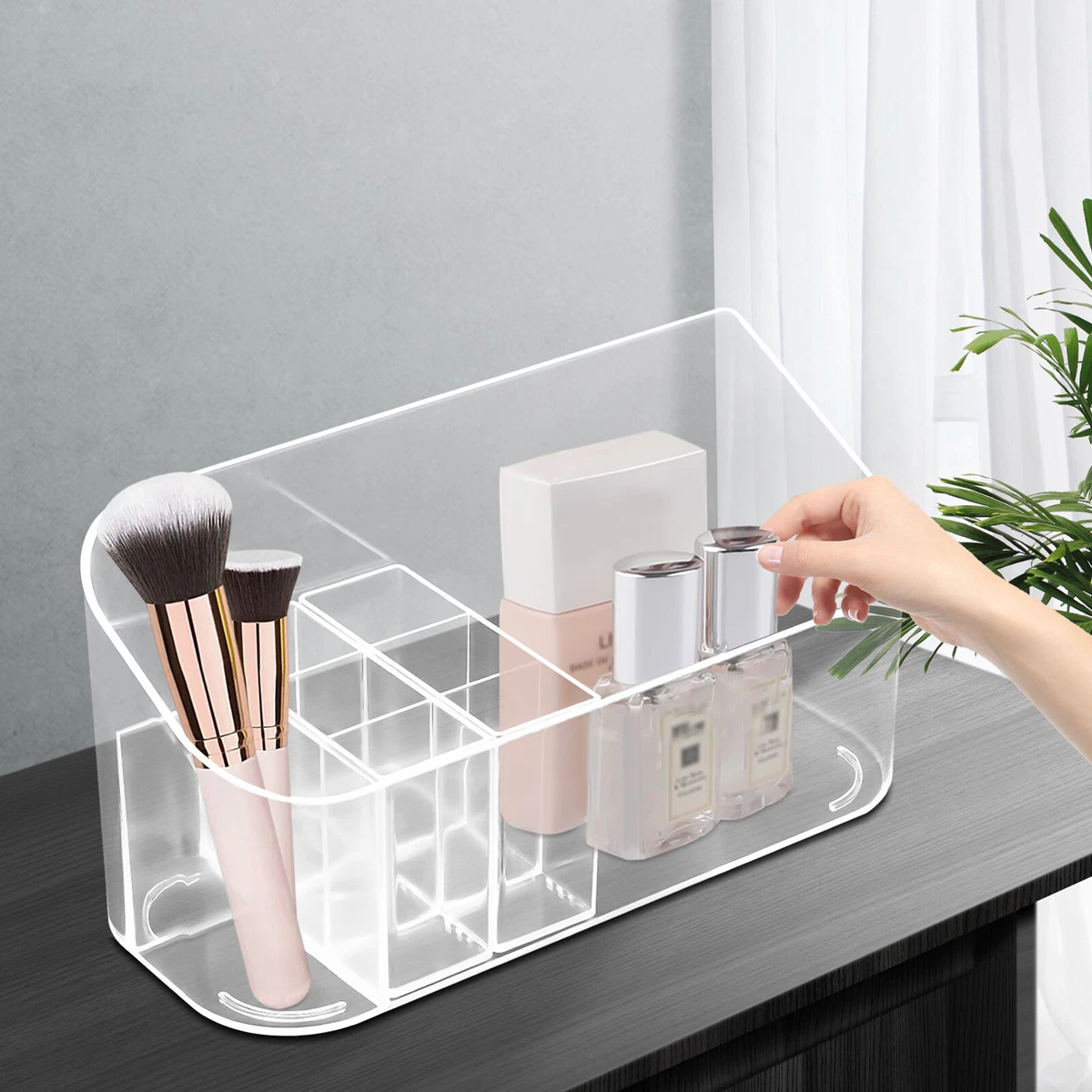 Makeup Organizer Tray Cabinet 2 Dividers Lipgloss Organizer Cosmetic  Storage New