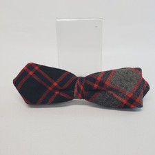 Vintage Bluestone Bowtie Clip On Tie Plaid Red Black Gray Made In Canada