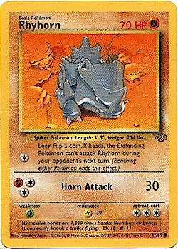 Pokemon Jungle 61/64 Rhyhorn Card 