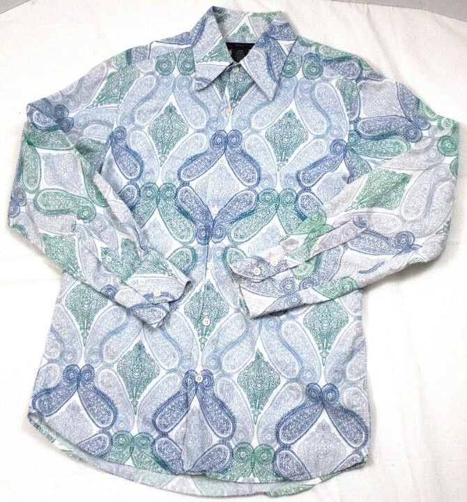 Camisa de cachemira J. Ferrar para hombre manga larga con botones delanteros talla mediana 15-15,5 Foto 3 de 4