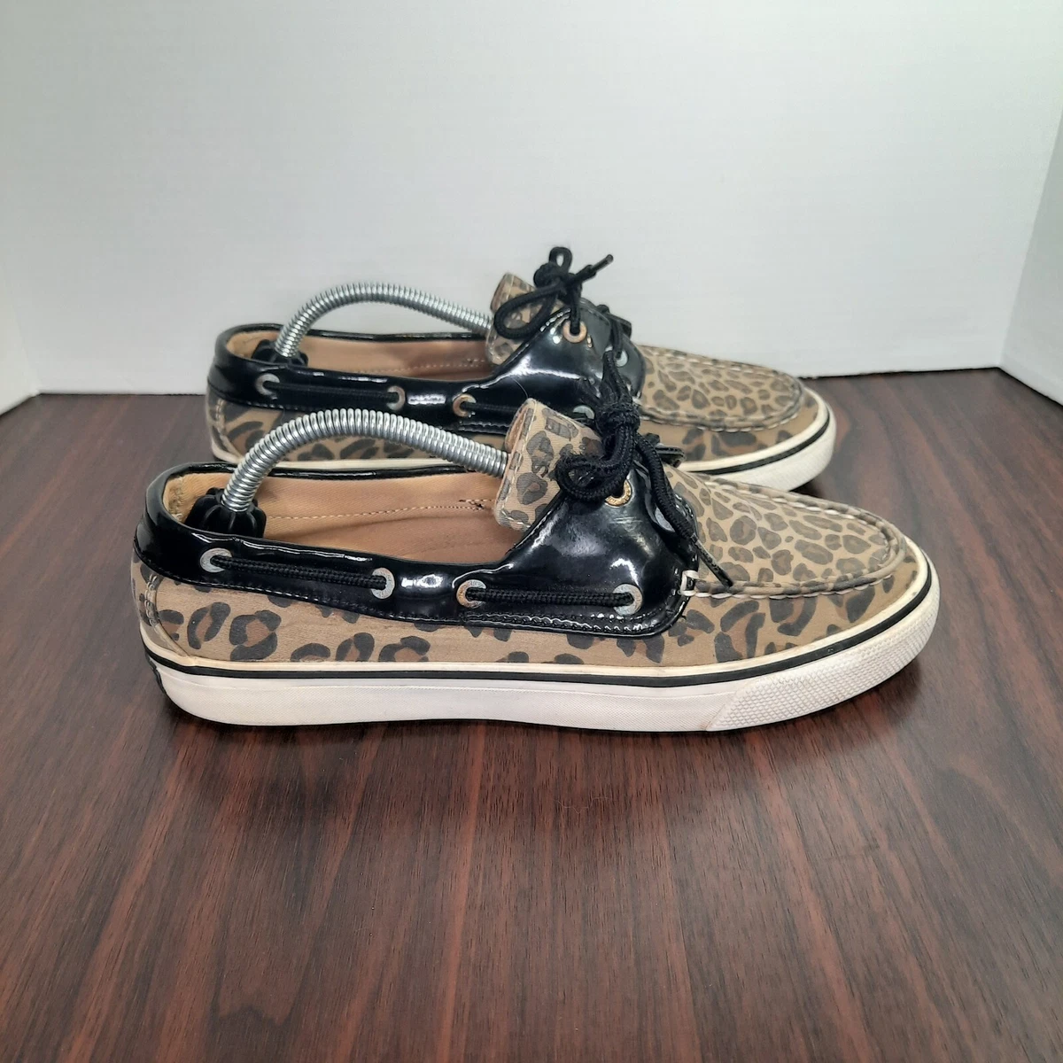 Sperry Top Sider Womens Size 7.5 Boat Shoes Leopard Print Casual