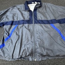 Nucleus Windbreaker Mens Extra Large Blue USA Track Jacket Gray Blue Vtg 90s