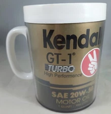 Kendall GT-1 Turbo High Performance SAE 20W-50 Motor Oil Coffee Mug Thermo Serv 