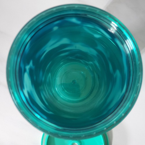 Starbuck Venti Tumbler Cups No Straws Sequin Iridescent Blue Teal Set of 2 - Picture 11 of 15