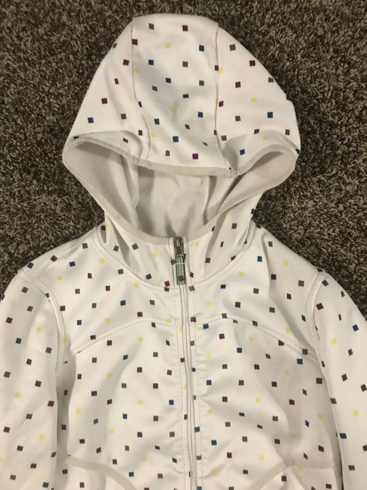 burton north start square dots full zip hooded fleece jacket