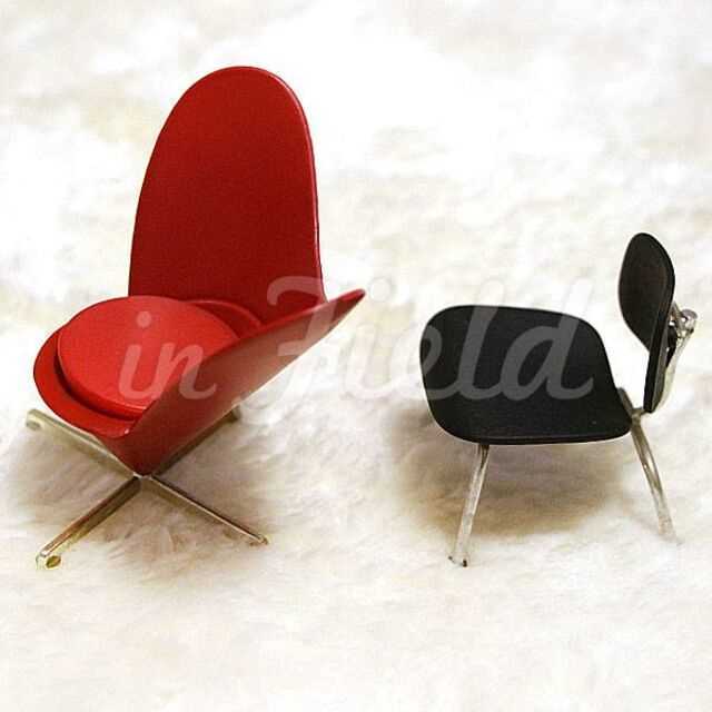 REAC Japan Interior Collection 1/12 Scale Miniature 2 Piece Set Chair