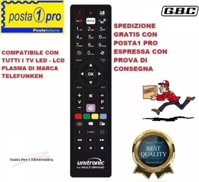 Telecomando Sostitutivo Aurabeam Per Telefunken D50U600M4CWII