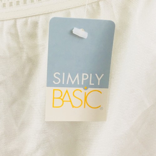 Womens 7 Simply Basic Nylon Brief White Underwear Panties Sissy Full Panty New - Picture 2 of 3