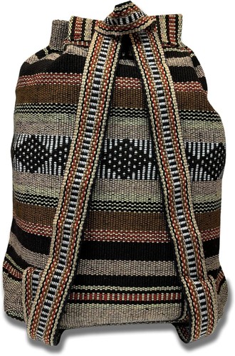 Handmade Mexican Backpack, Day Bag, Travel Bag, Utility, Laptop, Semi-Large, Bro - Picture 2 of 5