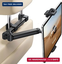 Car Headrest Tablet Holder, Foldable Clip, Lockable  Tablet Mount for Car Backs