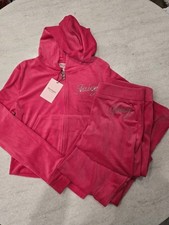 Juicy Couture Size Large Vixen Pink Bling Tracksuit Hoodie  Pants Rare New Gift