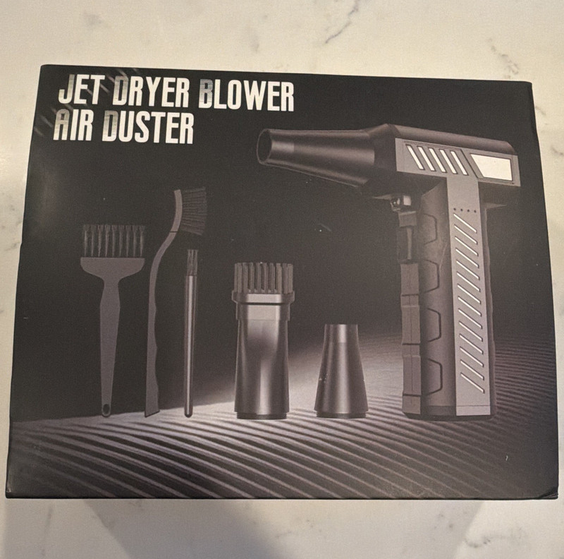 Electric Jet Dryer Dust Blower Air Duster Kit w/ Attachments (Boxed)