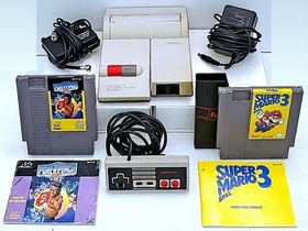 🔥 Top Loader Nintendo NES-101 Console + Super Mario 3 LEFT BROS & Power Punch 2