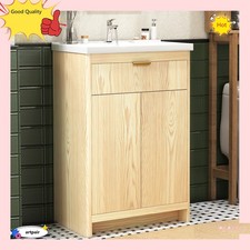 23.6" Bathroom Wood Vanity Ceramic Sink,Freestanding Storage Cabinet Vanity NEW