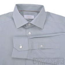 NEW - ETON Green Micro Check Cotton Luxury SLIM FIT Dress Shirt - 40 / 15.75