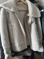 iro kerry biker jacket lamb shearling and lea...