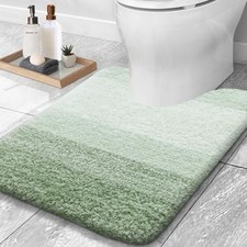 Luxury Toilet Rugs U-Shaped 24x20, Extra Soft 24" x 20" Contour Rug Sage Green