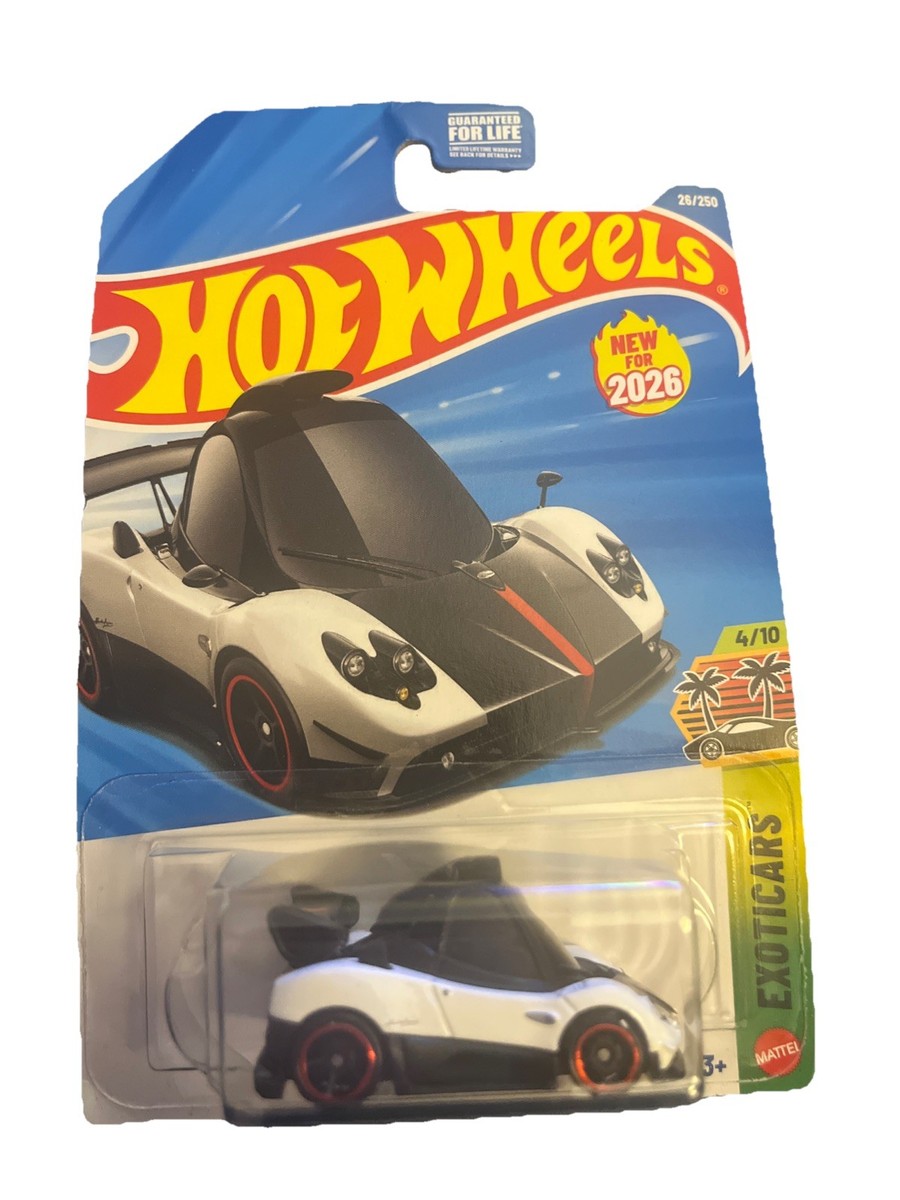 2026 HOT WHEELS PAGANI ZONDA CINQUE EXOTICARS 4/10 WHITE “TOONED