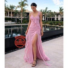 MANGO Pink Ruffle Maxi Dress NWT
