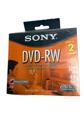 Sony DVD-RW 2 Pack 4.7GB 120 Min Rewritable Discs With AccuCORE Technology