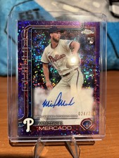 2025 Topps Chrome Michael Mercado #RA-MME Purple Speckle Auto RC /299 Phillies
