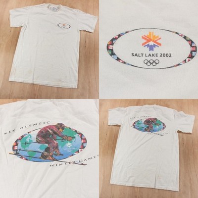 2002 Salt Lake City Winter Olympic Games t-shirt SMALL vtg 00s y2k ski racer