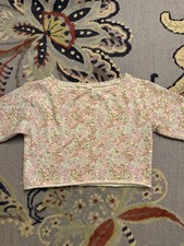Victoria's Secret PINK Campus Fleece Rib Off-the Shoulder Sweatshirt Floral 7OC3