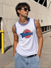 Vintage Space Jam Tune Squad Bugs Bunny White Basketball Jersey Medium Y2K