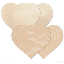 B-Six Nipples Basic Fabric Heart Nipple Covers 2 Pairs Cr me Color NIB