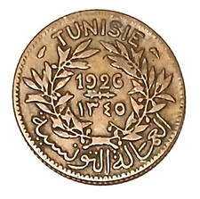 1926 Tunisie 1 Franc Coin