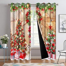 Christmas Curtains 42x84 Christmas Blackout Curtains 84 Inches Long for Livin...