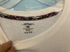ED HARDY PLAIN WHITE Unisex T Shirt; Size XL; PreOwned  Excellent Condition