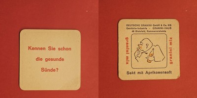 German Granini GmbH Bielefeld Healthy Sin Brewery Beer Mat Beer