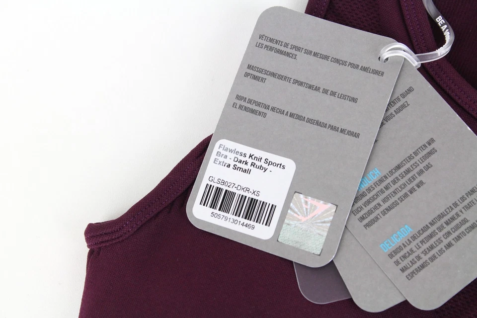 GYMSHARK Donna Sport Bra XS Viola Senza Maniche Stretch Attività Sportiva - Immagine 3 di 4