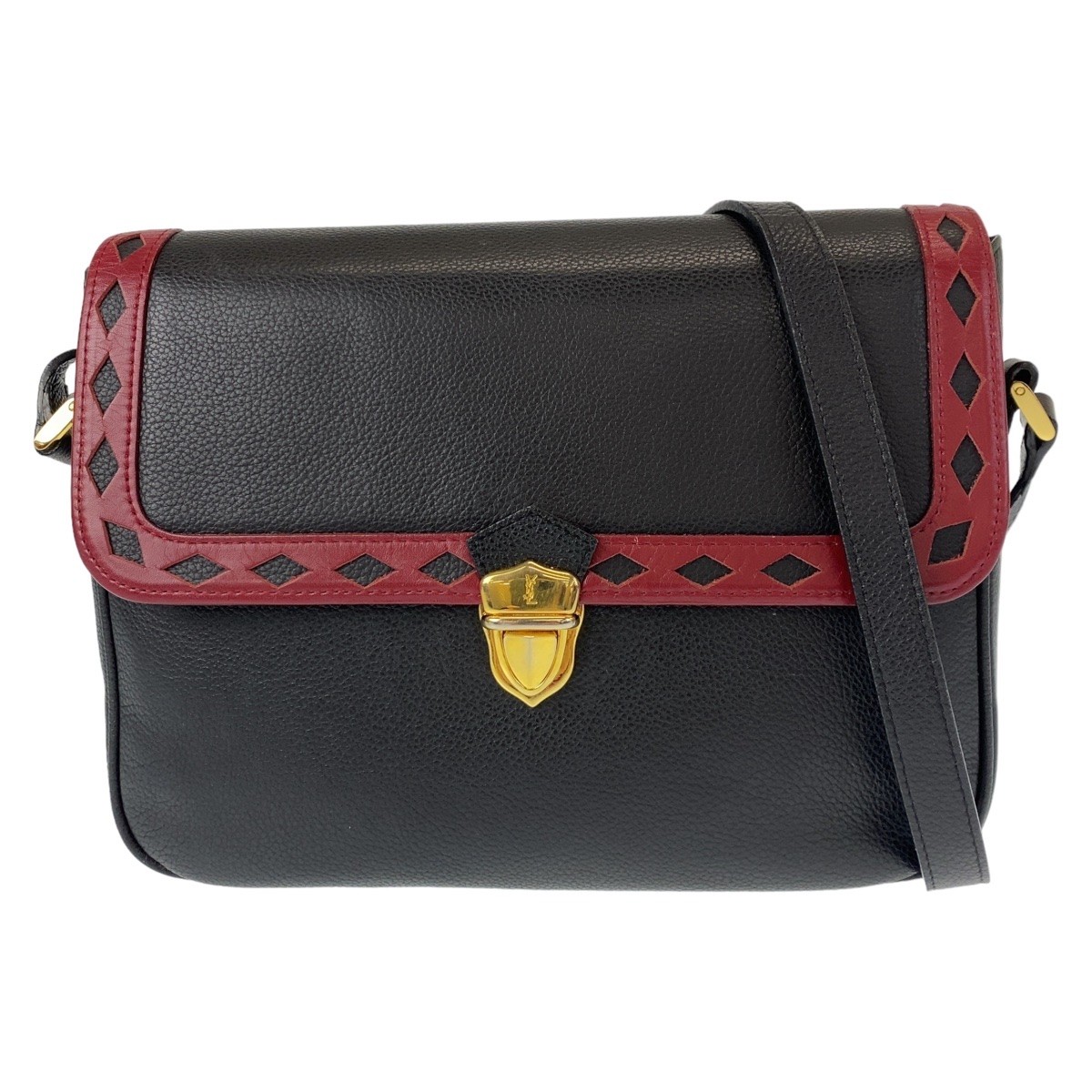 YVES SAINT LAURENT vintage YSL taglio diagonale borsa pochette nera