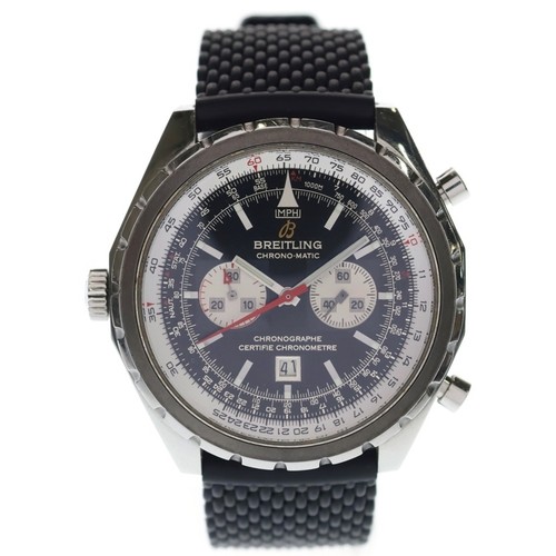 BREITLING Chronomatic Date SS× Rubber at Stainless Automatic Watch A41360 Used 5