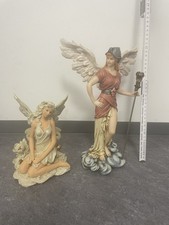 2er Set Engel Figuren - Dekofiguren mit Flügeln ca. 30cm & 22cm Top Zustand