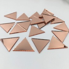 1" Triangular Shape Mirror Mosaic Tiles Rose Gold Colored Craft